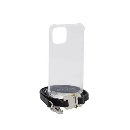 1017 Alyx 9Sm, IPhone 12 Case in TPU and Black Leather Wit, unisex, Maat:ONE Size