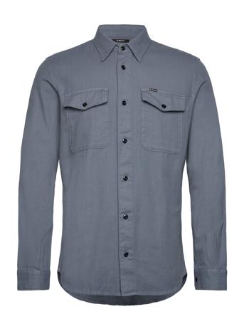Marine Slim Shirt L\S Skjorte Uformell Marineblå G-Star RAW*Betinget Tilbud