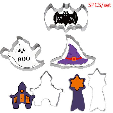 10 St/ Set Rostfritt Stål Halloween Bat Ghost Cookie Cake Fondan