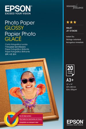Epson Photo Paper Glossy - A3+ - 20 Ark - 200 g/m²