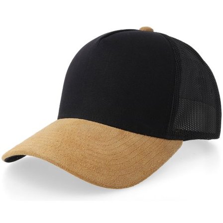 Equip - Svart trucker Keps - Black Canvas/Wheat Suede A-frame Trucker @ Hatstore