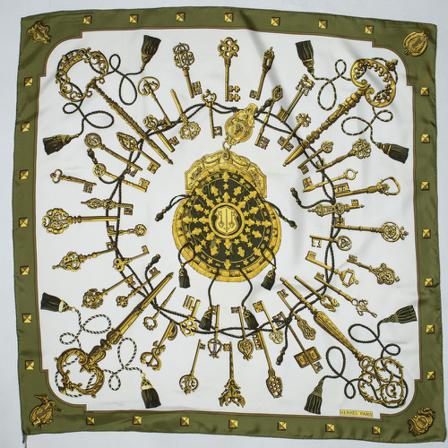 Hermès Vintage, Pre-owned Scarf Groen, Dames, Maat:ONE Size