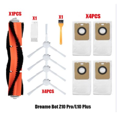 För Xiaomi Dreame Bot L10 Plus Huvudsida Borste Filter Mopp Dammsugare Påse