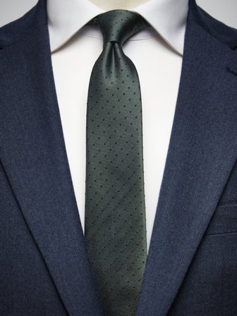 John Henric Men's Olivgrüne Gepunktete Krawatte Size 6,5