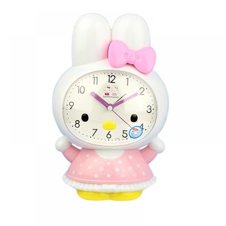 2023 Children's Alarm Clock, Cartoon Rabbit Alarm Clock, Night Light, Student Children's Home Decoration Desktop Decoration Clock-pink