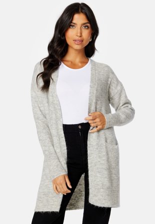 SELECTED Lulu New LS Knit Cardigan Light Grey Melange Klær