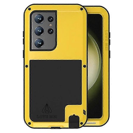 LOVE MEI For Samsung Galaxy S23 Ultra Mobiltelefondeksel Silikon+Metall Støtsikkert Telefondeksel