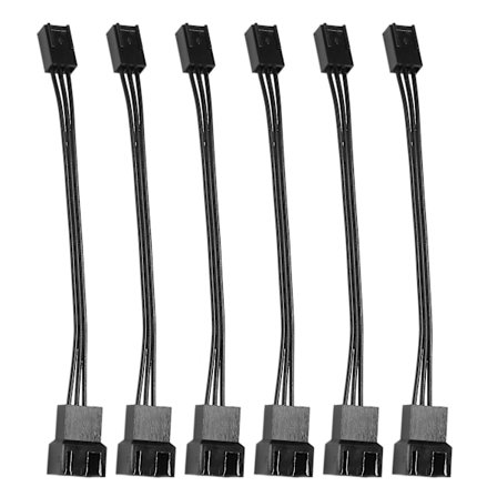 6 stk. 4pin Pwm til 3pin Standard Fan Adapter Kabel