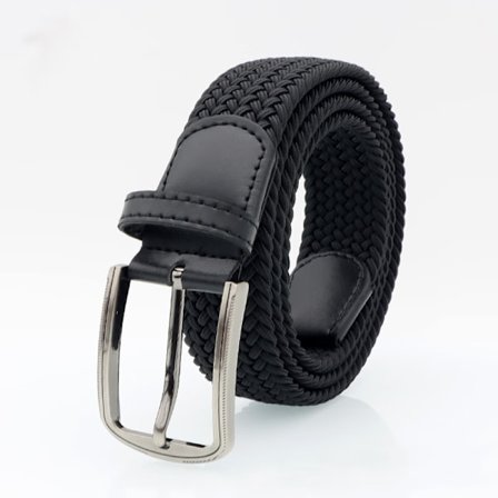 (Svart) unisex elastisk vevd belte elastisk stoffbelte for menn an
