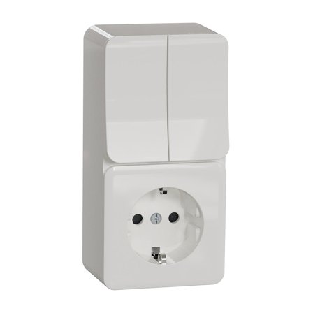 Schneider Electric Exxact Kombi-strömställare strömställare + 1-vägsuttag Kronomkopplare, Strömbrytare & vägguttag