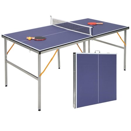 Bærbart bordtennisbordsæt med net & 2 ketchere & 3 bolde minibordtennisbord