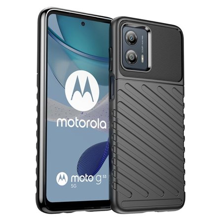 Thunder Case fodral för Motorola Moto G53 silikon pansar fodral svart