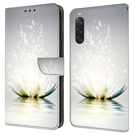 För Sony Xperia 10 V skyddande case 3d-mönsterutskrift Pu- cover med stativ