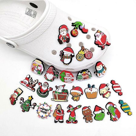 26 stk./sæt Juletema Julemand Snemand Crocs Sko Charms Sko Sandaler Dekoration Fødselsdagsgaver Sko Tilbehør