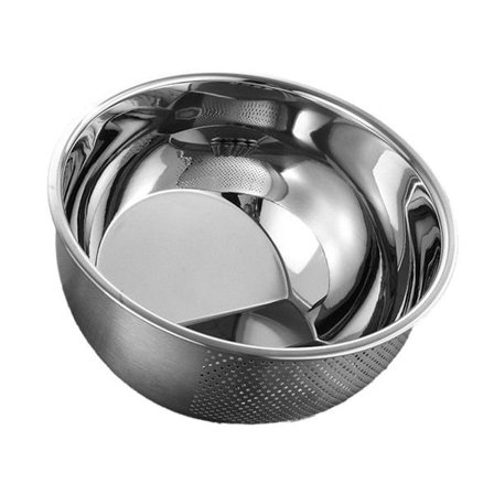 304 Rostfritt Stål Dräneringskorg för Ris Tvättning Grönsaker Hushållssil