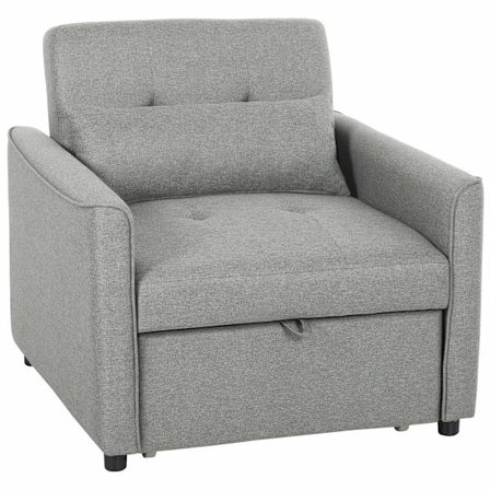 Muunneltava 3-in-1 vuodesohva, säädettävä selkänoja, harmaa