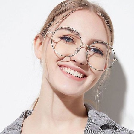 Metalliska solglasögon för kvinnor > Överdimensionerade glasögonbågar Tillbehör Runda bågar Klara glasögon för kvinnor