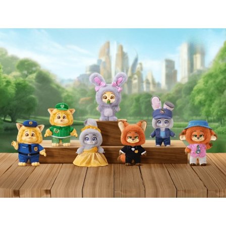 1 Tilfældig MINISO-Judy og Nick Zootropolis 2 Trendy Legetøj | Blandet Farve Polyesterfiber, Ideelt Gavevalg[D]