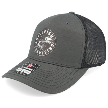 Skillfish - Grå trucker Caps - Grisjävel Silver Split Charcoal/Black Trucker @ Hatstore