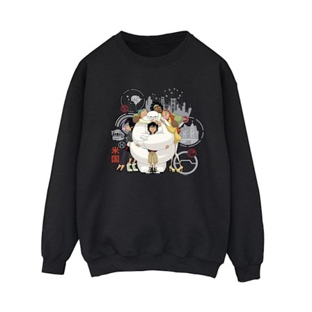 Disney Dam/Kvinnor Big Hero 6 Baymax Gruppkram Sweatshirt M B