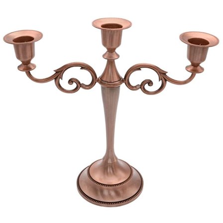 3-armet lysestager i metal til fødselsdagsfest, ceremoni, bryllup og stearinlysdinnerdekoration