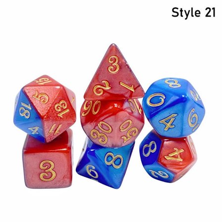 7 st/ set DND-tärningar Polyedriska tärningar STYLE 21 STYLE 21