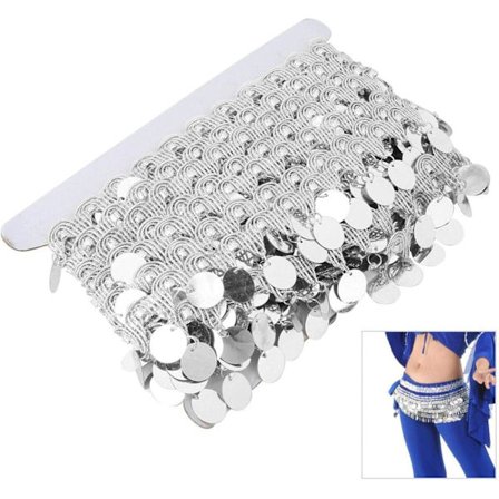 10 meter magedansbelte paljettbånd magedans tangest belte (sølv){ad}