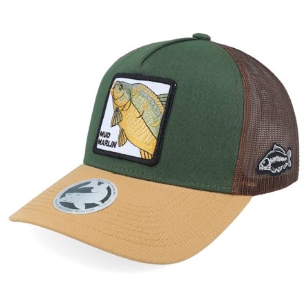 Skillfish - Mud Marlin Mirror Carp Dark Green/Brown/Wheat Trucker Trucker Brown Cap - @ Hatstore
