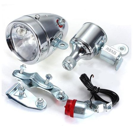 Sykkel 12V 6W Generator Hovedlys Baklys Kit Friksjons Dynamo Lys Dress - Perfekt