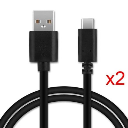 USB-C-kabel - E.F.ANSLUTNING - 1 meter - 2 delar - Xiaomi-kompatibel - Svart