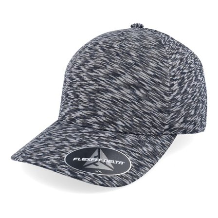 Flexfit - Černá flexfit Kšiltovka - Delta Unipanel Melange Black Flexfit @ Hatstore