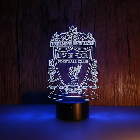 3D LED nattlys Liverpool Football Club barnerom nattlys