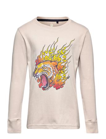 Tndoze L_S Tee T-shirts Long-sleeved T-shirts Beige The New