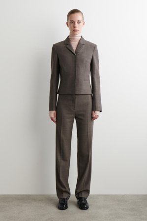 COS Homme Pantalon Slim En Laine Mélangée in Gris