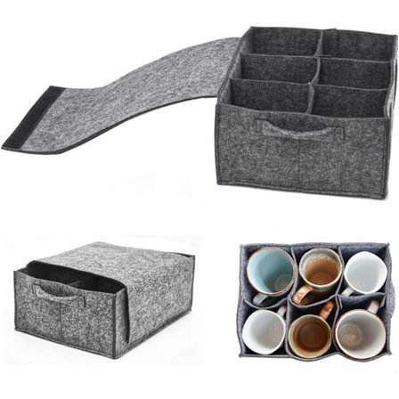 Filt Kopholder kompatibel med Camper Van - 28x21 Camping Kopholder Opbevaring kompatibel med Camper Van - Caravan Tilbehør Glasholder Kuffert 