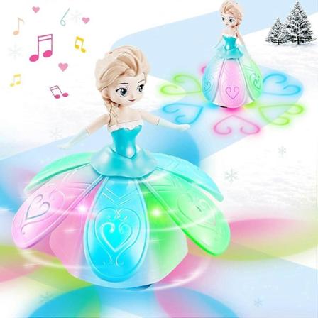 Isdronning Leke for Jenter, Dansende Prinsesse Interaktivt Spin Robot Leke for Små Jenter med Fargerike Blinkende Lys & Musikk, Late Som Jul 
