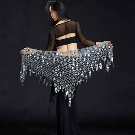 Mavedans bælte Hofte tørklæde SØLV