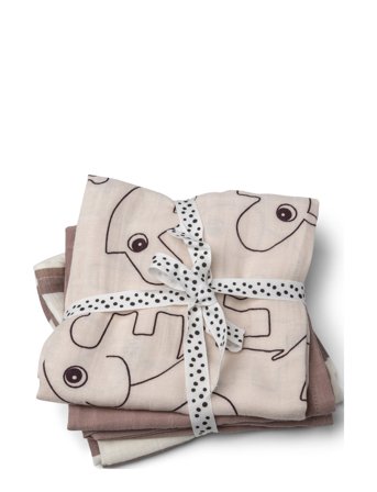 Done by Deer Burp Cloth 3-Pack Gots Deer Friends Powder - Pink - ONE SIZE