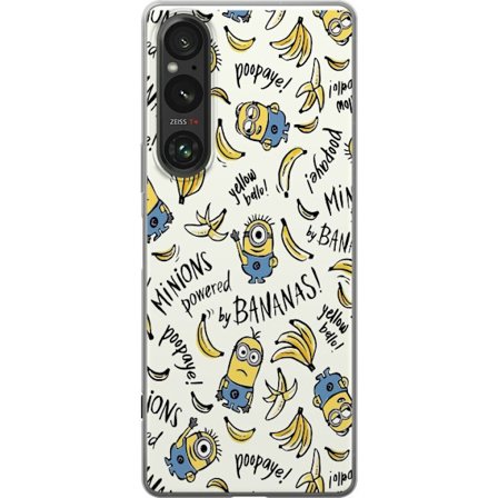 Kompatibel Mobilcover til Sony Xperia 1 V Minions bananmønster legesyg illustration med gule figurer bananer humoristisk design for fans af Minions og