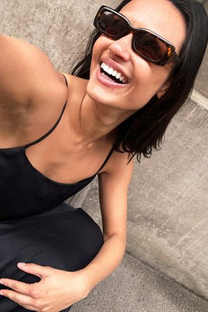 NA-KD Accessories - Vide solbriller med retrolook - Solbriller - Brun - One Size