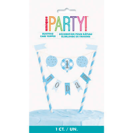 1-årskalas tårtdekoration Blå Prickar - Kalaslagret.se