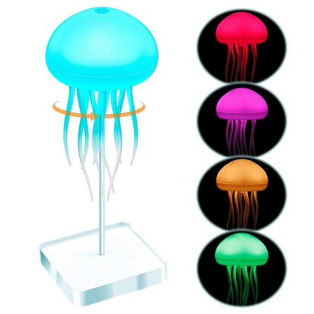 LED Dansende Vandmand Lampe, Stemmestyret Natlampe med RGB Farveskift, Stemningslampe til Skrivebord, Julehjemmeindretning