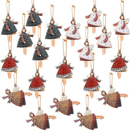 20 stk. Jule Dansende Engel Dekoration Engel Dukke Vedhæng Dansende Flyvende Engel Vedhæng Juletræs Ornamenter