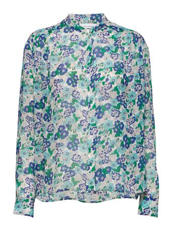 Elmy Shirt Aop 9695 Bluse Langærmet Blå Samsøe Samsøe