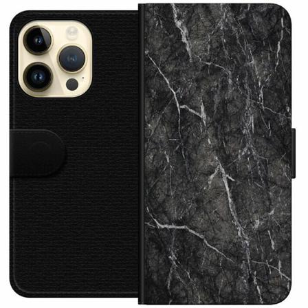 Apple Iphone 14 Pro Plånboksfodral Marmor Svart
