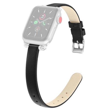 Apple Watch (41mm) Simple Aitoa Nahkaa Rannekellon Nauha - Musta / Koko: L