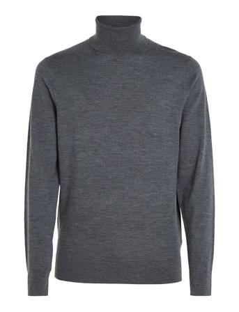 Calvin Klein Merino Rws Turtle Neck Grå