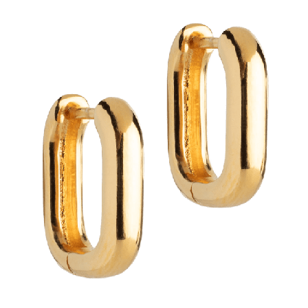 ENAMEL Copenhagen Hoops, Square 15 mm Örhängen Dam Guld ONESIZE