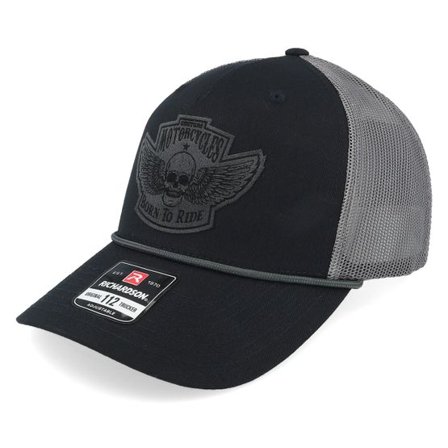 Born To Ride - Svart trucker Keps - Custom Motorcycles Patch Black/Charcoal Rope Trucker @ Hatstore