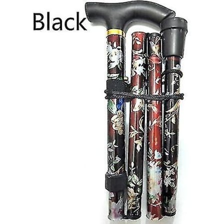 Sammenfoldelig spadserestok Justerbar aluminiumsblomstret vandrestok til vandring Camping Holdbar mobilitetshjælp